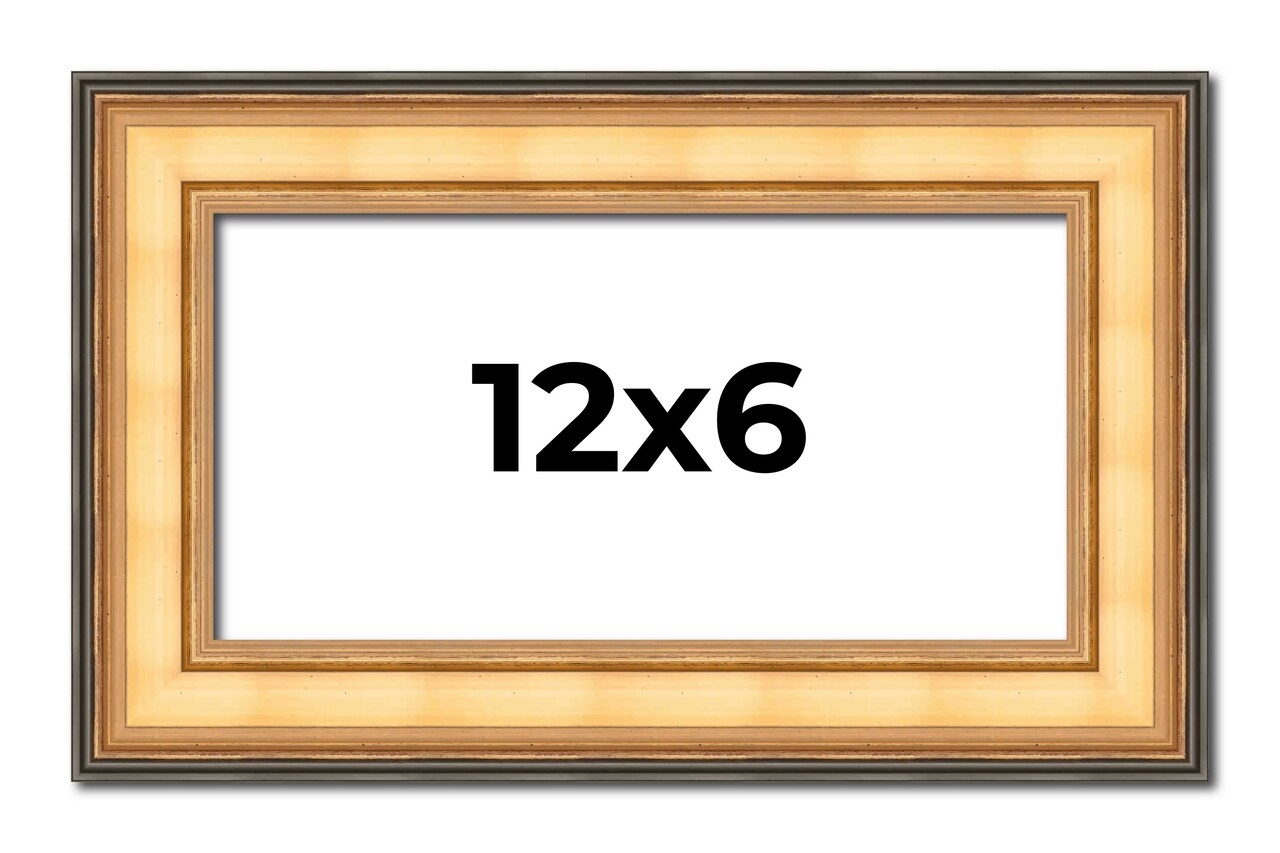Panoramic Traditional Gold Picture Frame - UV Acrylic, Foam Board Backing, Hanging Hardware